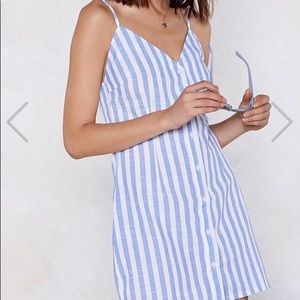 Buttons Striped Dress
